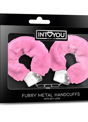 Furry Metal Handcuffs Pink