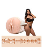 Violet Myers Waifu masturbator sleeve in flesh tone with Indulge texture and pearlescent Fleshlight case