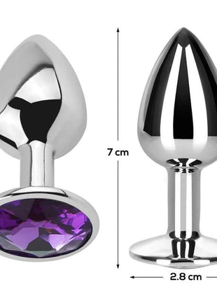 Purple Amethyst Butt Plug with Jewel Size S Aluminium