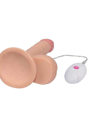 Ultra Soft Dude 7.5-inch flesh-tone dildo with vibration, suction base, and realistic texture