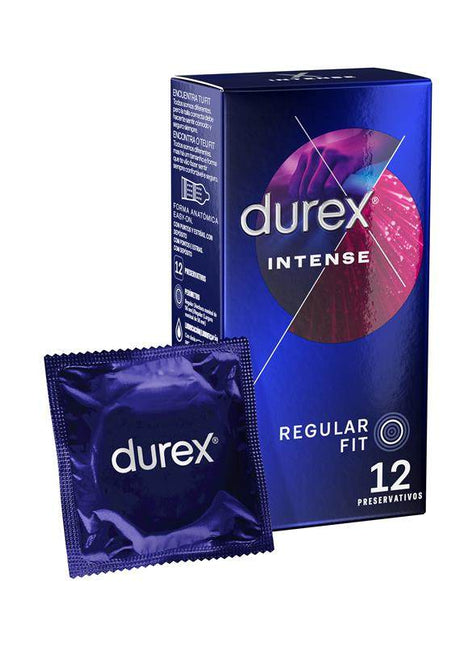 Pack of 12 Condoms Intense Orgasmic ultra-thin ribbed and dotted for enhanced pleasure