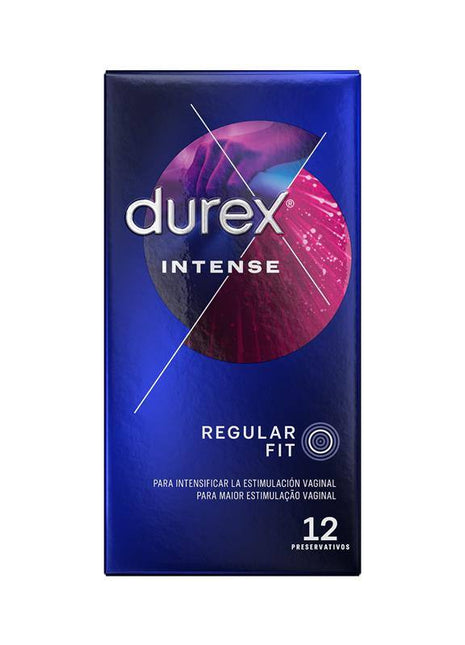 Pack of 12 Condoms Intense Orgasmic with ultra-thin, ribbed and dotted texture for enhanced pleasure and safety