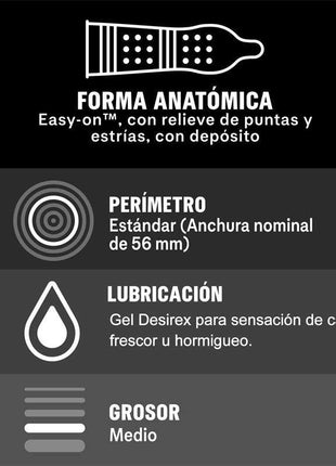 Pack of Condoms Intense Orgasmic 12uds with ultra-thin, ribbed and dotted premium latex for enhanced pleasure and safety