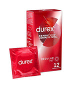 Pack of 12 ultra thin Condoms Super Thin sensitive lubricated with Sensi-Fit adjustment and natural rubber latex