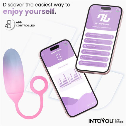 Vibrating Egg Double Layer Silicone with APP Blue/Pink