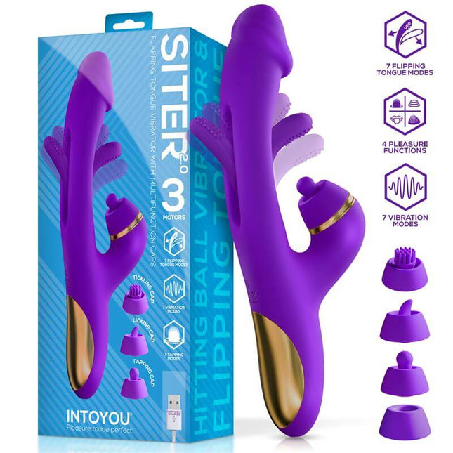 Siter 2.0 Flapping Tongue with Hitting Ball Vibrator with Caps