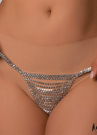 Naia Sparkly Thong Silver One Size