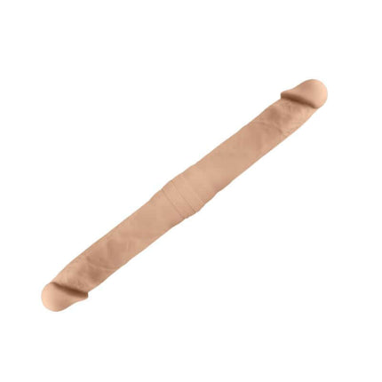 Double Dildo Dual Density Double Dong S flesh with two realistic veined shafts, rounded glans, and flexible body