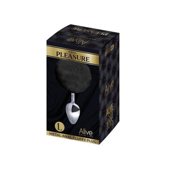Metal Anal Plug with Pompon L