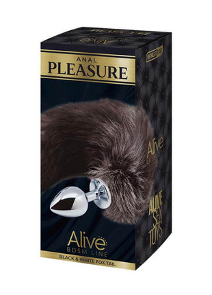Black And White Fox Tail Plug L
