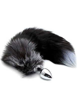 Black And White Fox Tail Plug M