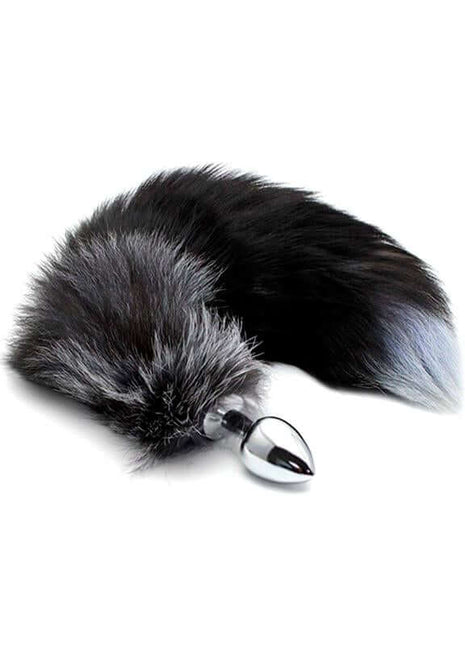 Black And White Fox Tail Plug M