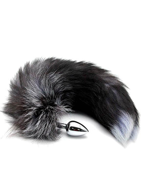 Black And White Fox Tail Plug S