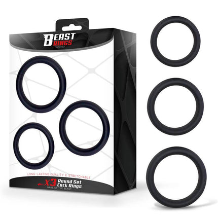 Set of 3 Penis Rings Silicone S, M and L