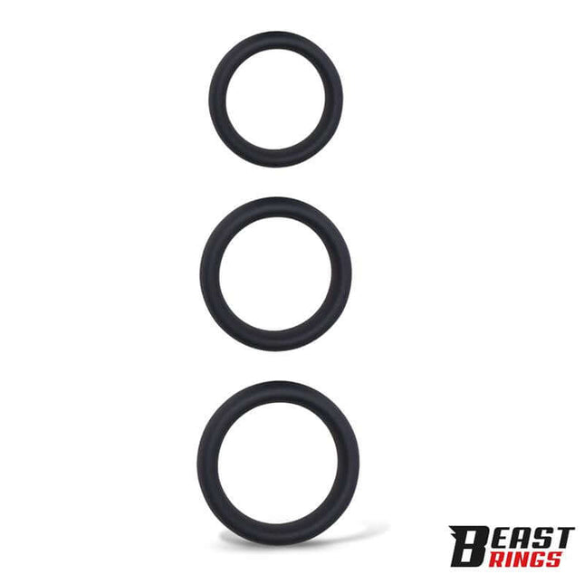 Set of 3 Penis Rings Silicone S, M and L