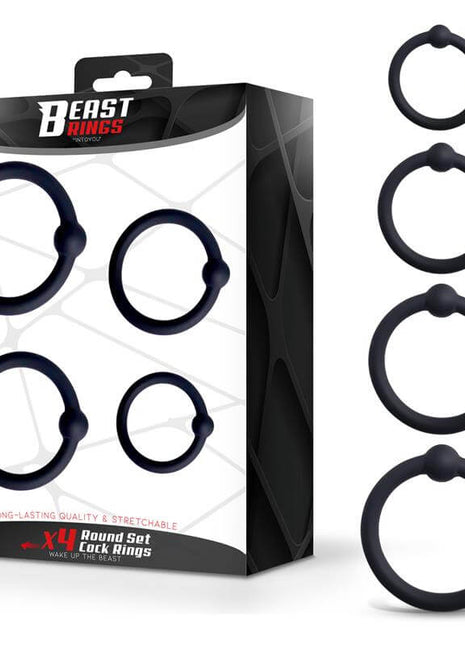 Set of 4 Penis Rings Silicone S, M, L and XL