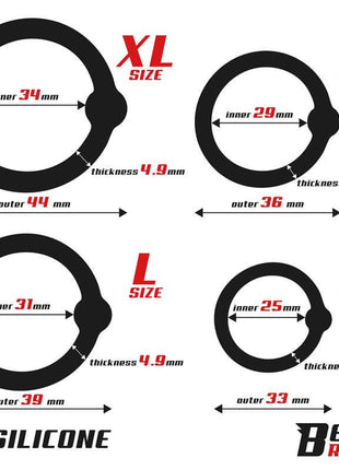 Set of 4 Penis Rings Silicone S, M, L and XL