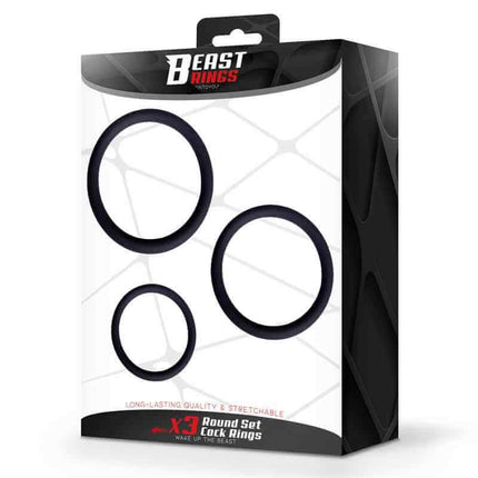Set of 3 Penis Rings Silicone S, M and L