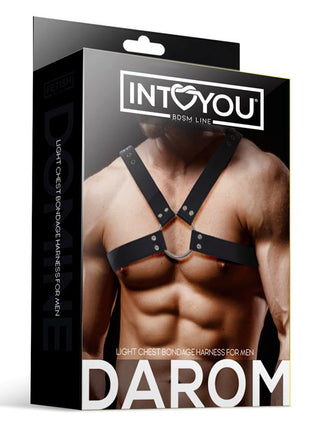 Darom Male Chest Bondage Harness Vegan Leather
