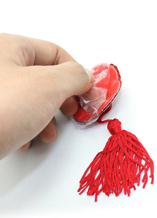 Heart Sequin Nipple Cover with Tassel Red
