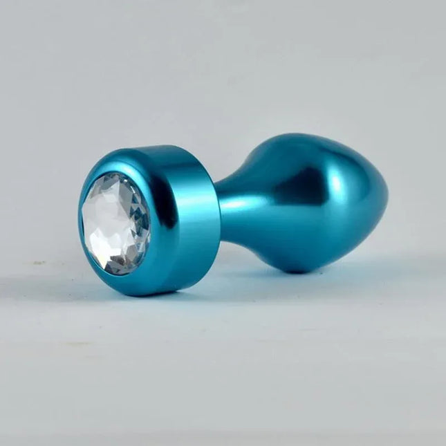 Butt Plug Blue Rosebud with Jewel