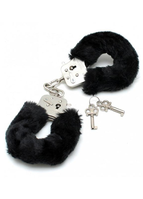Police cuffs with Black Fur Adjustable