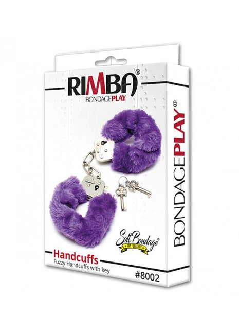 Police cuffs with Purple Fur Adjustable
