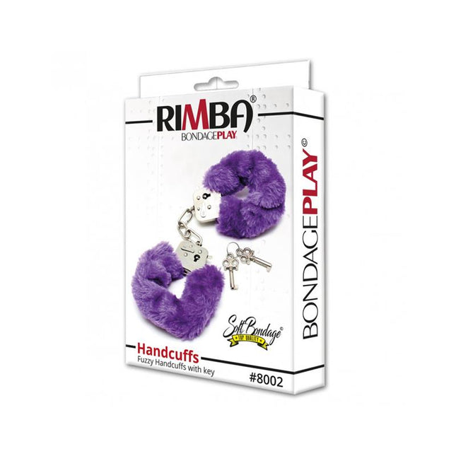 Police cuffs with Purple Fur Adjustable