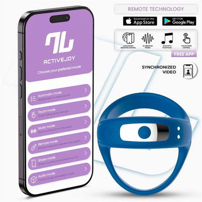 Rank Vibrating Ring with App Blue