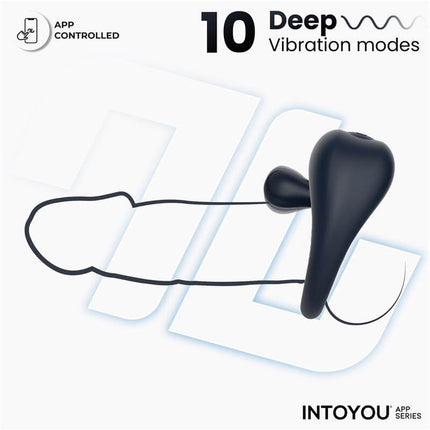 Kenny Penis Ring with Clitoris Stimulator and APP Dark Blue