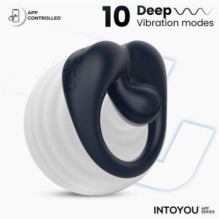 Kenny Penis Ring with Clitoris Stimulator and APP Dark Blue
