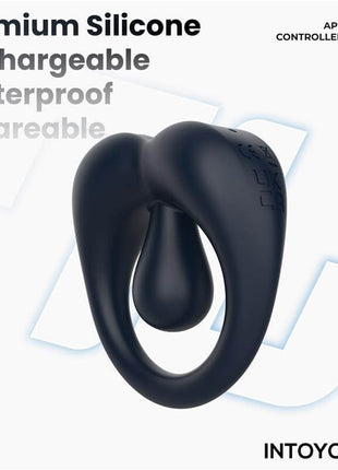 Kenny Penis Ring with Clitoris Stimulator and APP Dark Blue