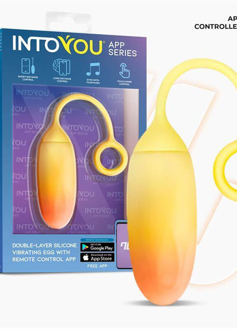 Vibrating Egg Double Layer Silicone with APP Yellow/Orange