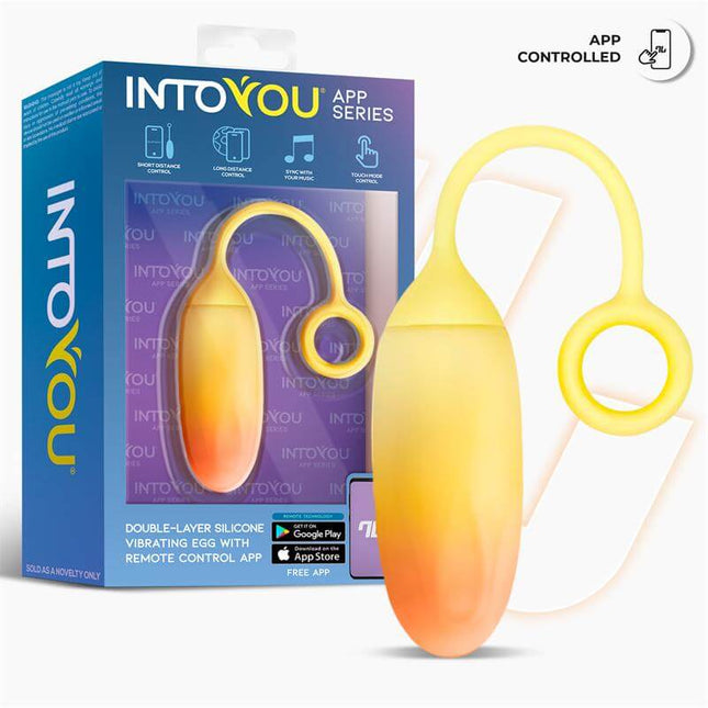 Vibrating Egg Double Layer Silicone with APP Yellow/Orange