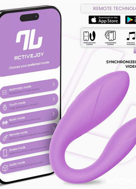 Couple Toy with App Flexible Silicone Lavender