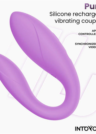 Couple Toy with App Flexible Silicone Lavender