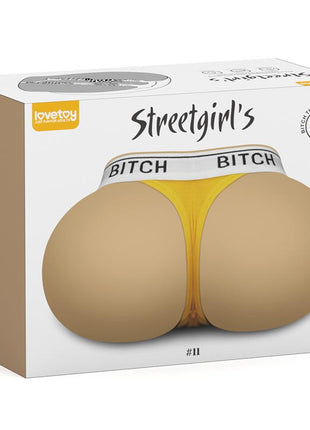 Masturbator Streetgirls 11 ass-shaped dual-entry TPE masturbator with yellow thong and realistic textured design