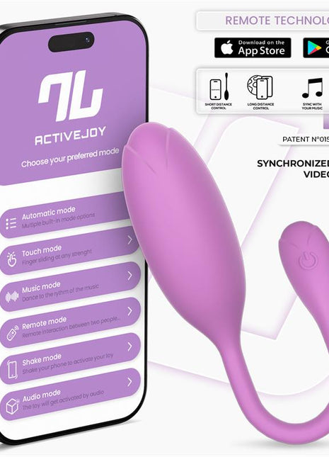 Logan Vibrating Egg with App Unibody Silicone Purple