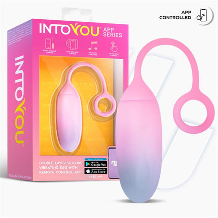 Vibrating Egg Double Layer Silicone with APP Blue/Pink