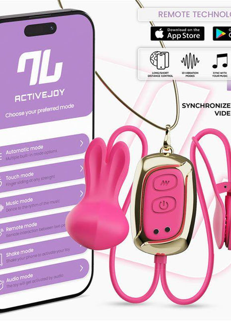 Tickly Nipple Clamps ith Vibration, Remote and Necklace with App
