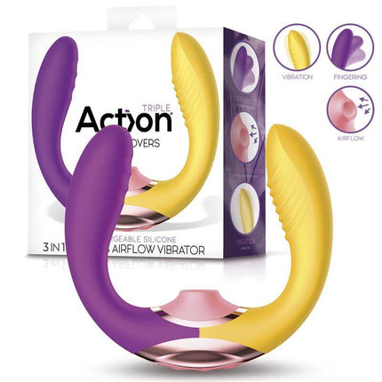 Two Lovers 3 in 1 Finger and Airflow Vibrator