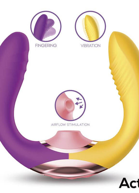 Two Lovers 3 in 1 Finger and Airflow Vibrator