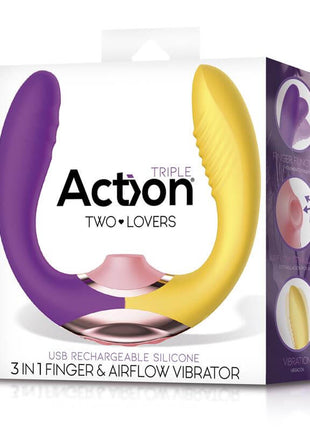 Two Lovers 3 in 1 Finger and Airflow Vibrator