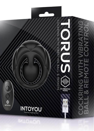 Torus Vibrating Ring with Clitoral Ball and Remote Control USB