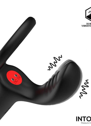 Magnor Dildo with Double Ring and Balls Stimulator