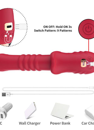 Vibrator with Thrusting G spot and Digital Screen