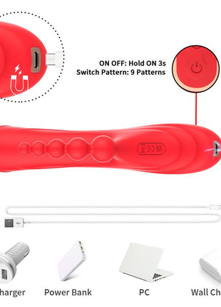 Tickler Rabbit Vibrator with Anal Beads