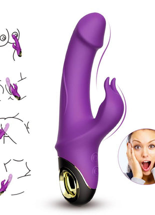 360º Rotation Rabbit Vibrator Purple
