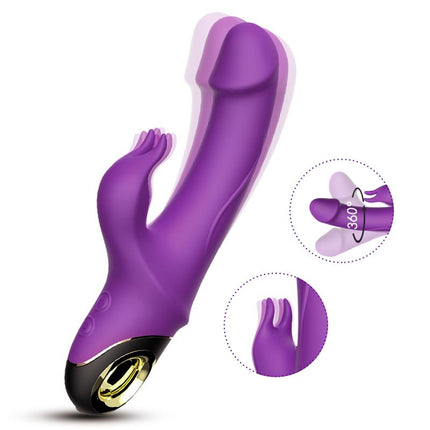 360º Rotation Rabbit Vibrator Purple