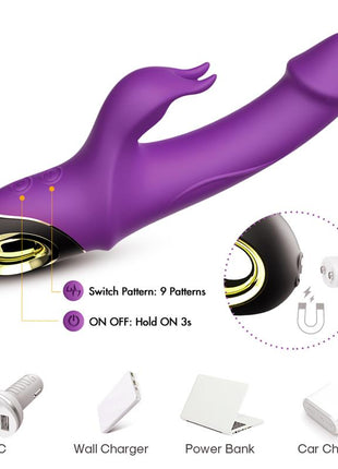 360º Rotation Rabbit Vibrator Purple